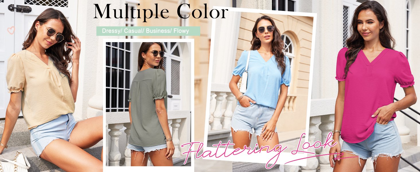 more color blouse tops