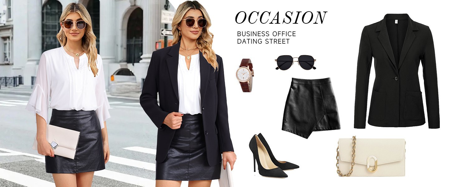 Timeson Women's 3/4 Sleeve Tops Dressy Casual Business Work Blouses Chiffon Office Shirts