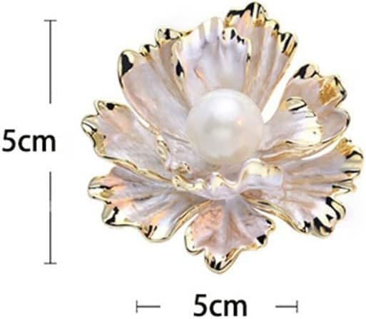Peony Flower Brooch Vintage Pearl Brooch Lady Oil Drip Alloy Corsage Elegant Bezel Flower Pearl Brooch Banquet Wedding Exquisite Jewelry Gift Suitable for Female Friends