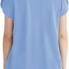 Women's Casual Round Neck Basic Pleated Tops Short Sleeve Loose Fit Curved Keyhole Back Chiffon Blouses Tshirts