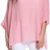 Women Chiffon Blouse Floral Batwing Sleeve Beach Cover Loose Tunic Shirt Tops