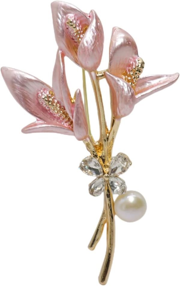 Lavender flower brooch crystal rhinestone tulip brooch elegant accessories jewelry women brooches and pins fashion jewelry wedding flowers lapel pin