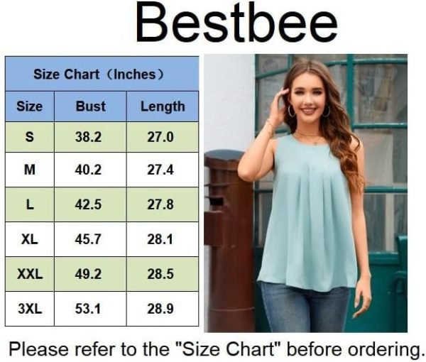 Women's Dressy Chiffon Blouses Crew Neck Sleeveless Tunic Tops Office Cute Work Shirts 2024 Summer Casual Tank Tops