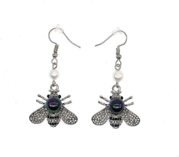 Honey Bee Brooches Crystal Insect Themed Bee Brooch Animal Fashion Shell Pearl Brooch Pin Gold Tone