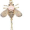 Honey Bee Brooches Crystal Insect Themed Bee Brooch Animal Fashion Shell Pearl Brooch Pin Gold Tone