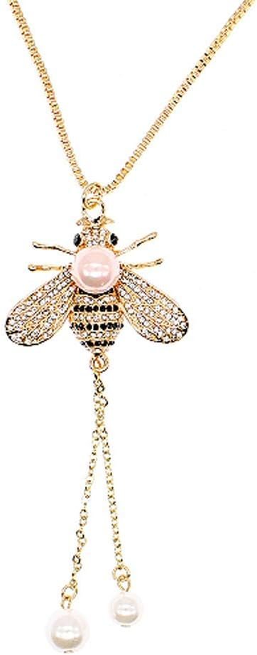 Honey Bee Brooches Crystal Insect Themed Bee Brooch Animal Fashion Shell Pearl Brooch Pin Gold Tone