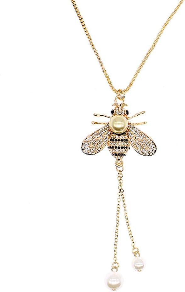 Honey Bee Brooches Crystal Insect Themed Bee Brooch Animal Fashion Shell Pearl Brooch Pin Gold Tone