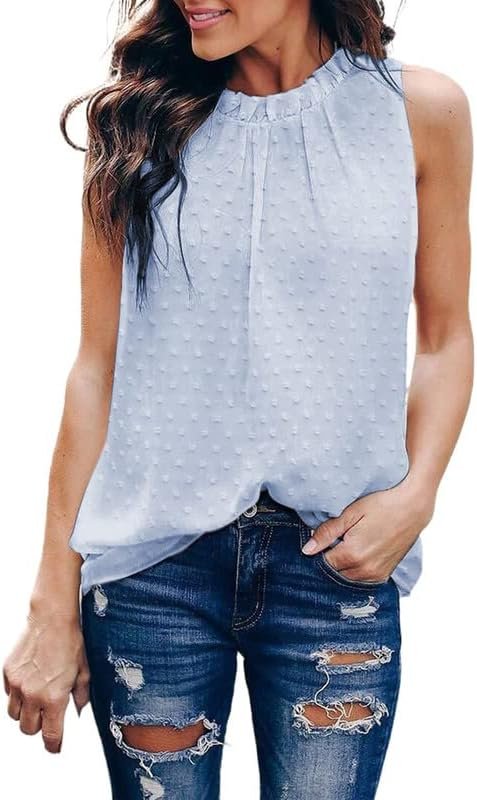 Womens Casual Sleeveless Shirts Halter Neck Leopard Print Tank Top and Blouses