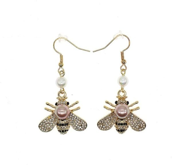 Honey Bee Brooches Crystal Insect Themed Bee Brooch Animal Fashion Shell Pearl Brooch Pin Gold Tone