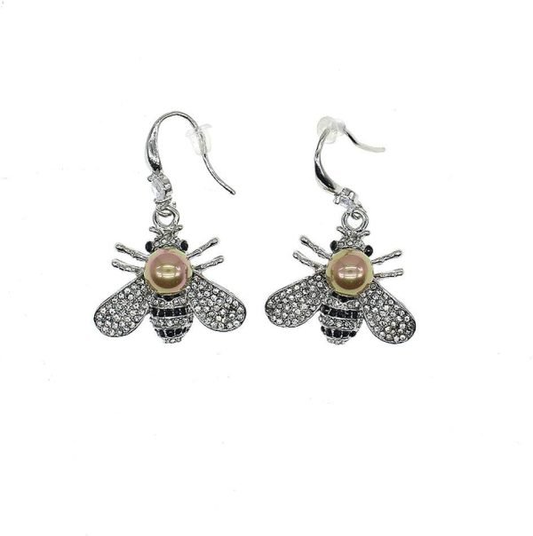 Honey Bee Brooches Crystal Insect Themed Bee Brooch Animal Fashion Shell Pearl Brooch Pin Gold Tone