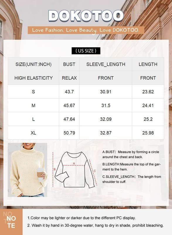 Womens 2024 Winter Fall Solid Turtleneck High Neck Balloon Long Sleeve Sweaters Pullover Outerwear