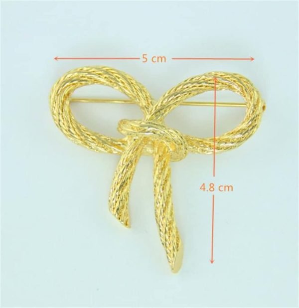 51QUPmuu0BL._AC_SL1031 Elegant Gold Color Bow Tie Brooch Lapel Pin For Women Simple Dress Coat Cardigan Wedding Jewelry Gifts