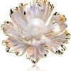 Peony Flower Brooch Vintage Pearl Brooch Lady Oil Drip Alloy Corsage Elegant Bezel Flower Pearl Brooch Banquet Wedding Exquisite Jewelry Gift Suitable for Female Friends