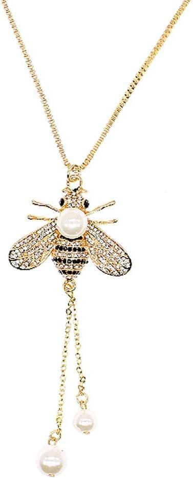 Honey Bee Brooches Crystal Insect Themed Bee Brooch Animal Fashion Shell Pearl Brooch Pin Gold Tone