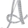 Letter Brooch Pins Initial Rhinestone Brooch for Women Crafts Silvery A-Z