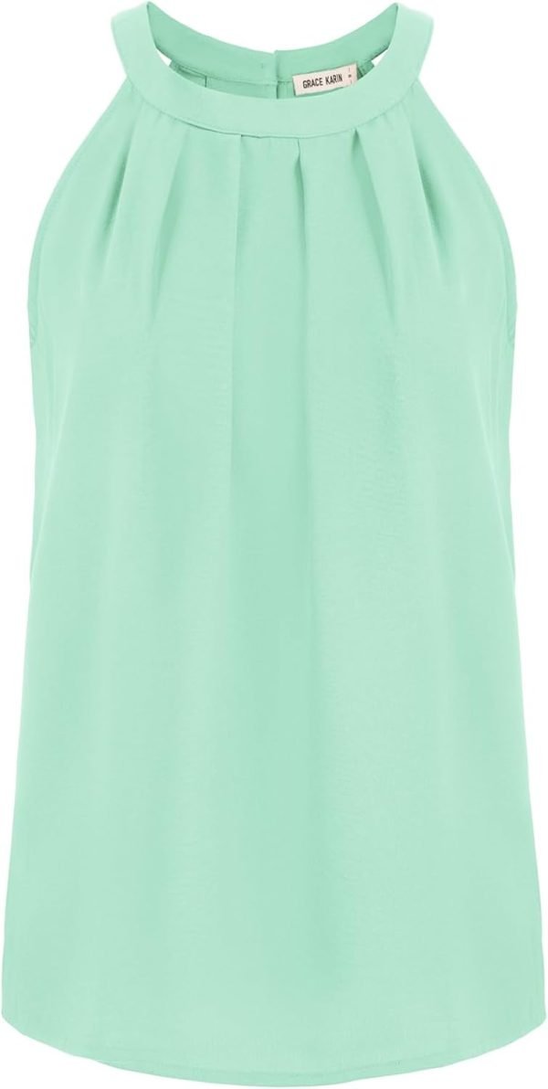 51XSWz6g-CL._AC_SL1500 Sequin Halter Tops for Women Sleeveless Dressy Sparkle Tank Camisole Tops Party Club Cocktail Vest Shirt