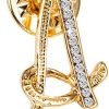 Initial Letter Brooch Pin Small Lapel Pin Tie Tack Name Personalized Gifts for Women Men Gold A-Z