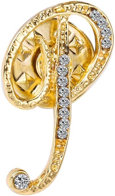 Initial Letter Brooch Pin Small Lapel Pin Tie Tack Name Personalized Gifts for Women Men Gold A-Z