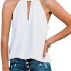 Womens Casual Sleeveless Shirts Halter Neck Leopard Print Tank Top and Blouses