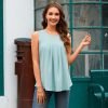 Women's Dressy Chiffon Blouses Crew Neck Sleeveless Tunic Tops Office Cute Work Shirts 2024 Summer Casual Tank Tops