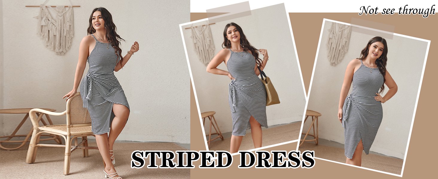 plus size striped dress