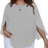 61-Hfxxp_L._AC_SL1500 Women Summer Batwing Sleeve Chiffon Tunic Tops Dressy Scoop Neck Casual Loose Flowy Shirts