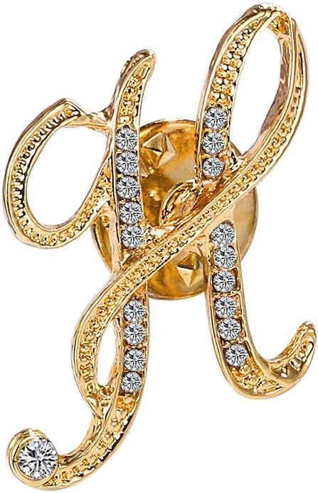 Initial Letter Brooch Pin Small Lapel Pin Tie Tack Name Personalized Gifts for Women Men Gold A-Z