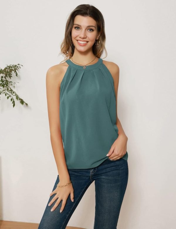 612LK42dU9L._AC_SL1500 Sequin Halter Tops for Women Sleeveless Dressy Sparkle Tank Camisole Tops Party Club Cocktail Vest Shirt