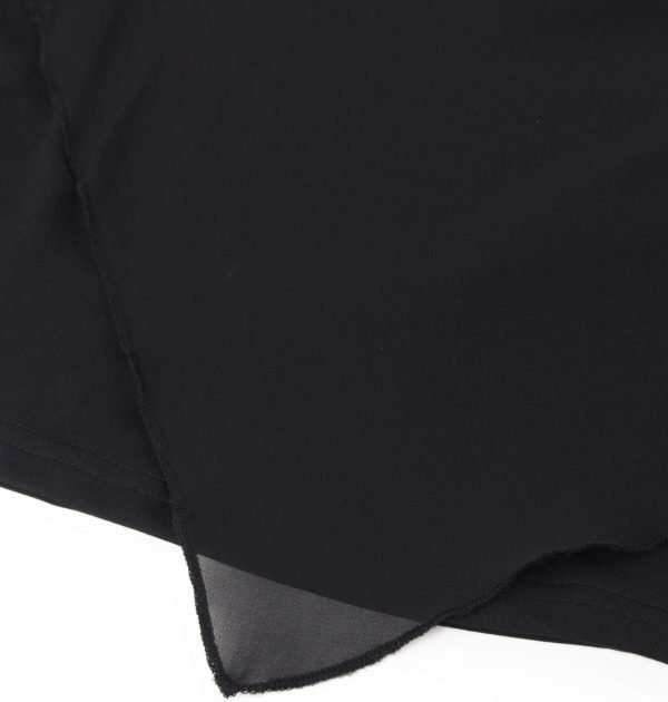 Women's Lightweight Flowy Shirt Double-Layered Printed Chiffon Poncho Blouse Top