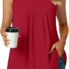 Women's Dressy Chiffon Blouses Crew Neck Sleeveless Tunic Tops Office Cute Work Shirts 2024 Summer Casual Tank Tops