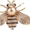 Honey Bee Brooches Crystal Insect Themed Bee Brooch Animal Fashion Shell Pearl Brooch Pin Gold Tone