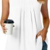 Women's Dressy Chiffon Blouses Crew Neck Sleeveless Tunic Tops Office Cute Work Shirts 2024 Summer Casual Tank Tops
