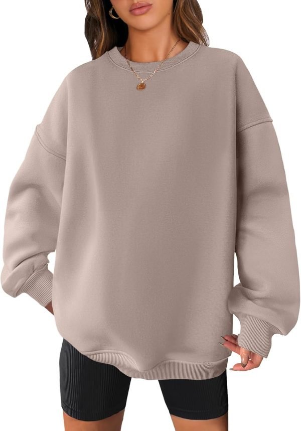 61JA4DzYwoL._AC_SL1500 Women Oversized Sweatshirts Hoodies Fleece Crewneck Pullover Top Casual Fall Outfits Preppy Clothes Teen Girls 2024