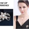 Rhinestone Pearl Flower Brooch Femininity Brooch Art Brooch Flower Brooch Pin Sweater Accessories for Women, Girls, Ladies