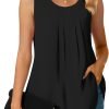Women's Dressy Chiffon Blouses Crew Neck Sleeveless Tunic Tops Office Cute Work Shirts 2024 Summer Casual Tank Tops