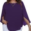 61OptDEd2_L._AC_SL1500 Women Summer Batwing Sleeve Chiffon Tunic Tops Dressy Scoop Neck Casual Loose Flowy Shirts