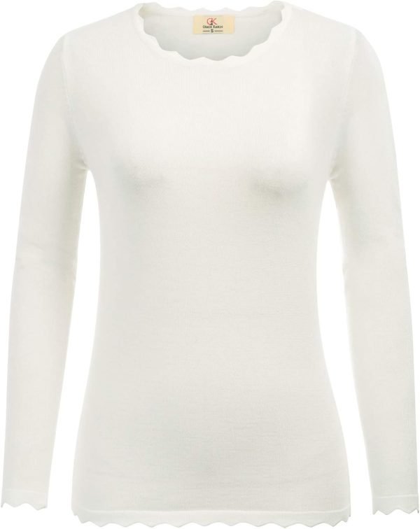 Women's High Stretchy Long Sleeve Pullover Sweater Blouse Top