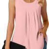 Women's Dressy Chiffon Blouses Crew Neck Sleeveless Tunic Tops Office Cute Work Shirts 2024 Summer Casual Tank Tops