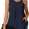 Women's Dressy Chiffon Blouses Crew Neck Sleeveless Tunic Tops Office Cute Work Shirts 2024 Summer Casual Tank Tops