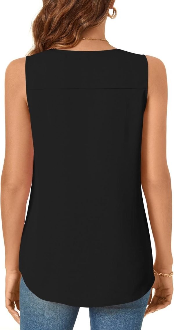 Women's Dressy Chiffon Blouses Crew Neck Sleeveless Tunic Tops Office Cute Work Shirts 2024 Summer Casual Tank Tops