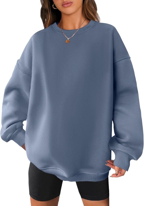 61TLuyOuzxL._AC_SL1500 Women Oversized Sweatshirts Hoodies Fleece Crewneck Pullover Top Casual Fall Outfits Preppy Clothes Teen Girls 2024