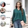 Women's Fall Long Sleeve Chiffon Blouse Winter V-Neck Tunic Tops Business Shirt