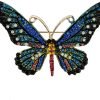Women Large Colorful Butterfly Shaped Brooch Pin Rhinestone Crystal Butterfly Lapel Pin for Coats Jackets Sweaters Accessories