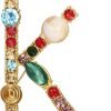 Crystal Pearl Initial Brooch Gold Plated Enamel Colorful Letter Alphabet Breastpin Pin for GIFTS