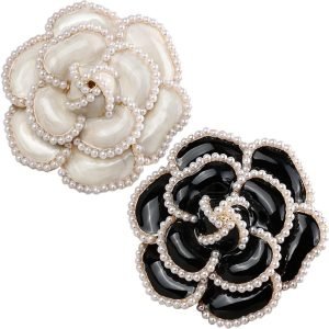 61YkSOX_6zL._AC_SL1200 2 Pieces Flower Brooch Pin Petal Elegant Exquisite Art Brooch for Women Wedding Banquet Party Brooch Simple Pin