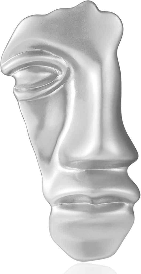 Vintage Mask Brooch Minimalist Metal Figure Brooches for Women Men