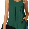 Women's Dressy Chiffon Blouses Crew Neck Sleeveless Tunic Tops Office Cute Work Shirts 2024 Summer Casual Tank Tops