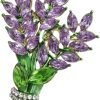 Lavender flower brooch crystal rhinestone tulip brooch elegant accessories jewelry women brooches and pins fashion jewelry wedding flowers lapel pin