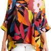 Women Chiffon Blouse Floral Batwing Sleeve Beach Cover Loose Tunic Shirt Tops