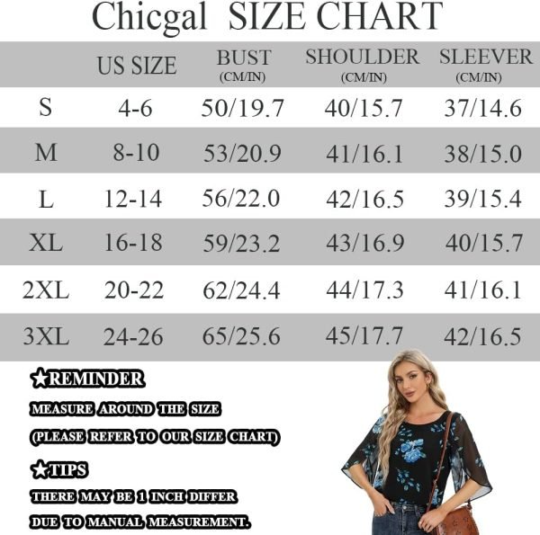 Womens Tops Dressy Casual Summer Chiffon Blouse 3/4 Sleeve Loose Mesh Tunic Shirts